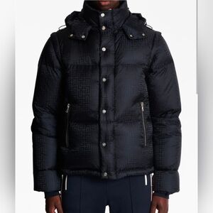 Balmain Men’s Quilted Hooded Puffer Jacket - Navy XL